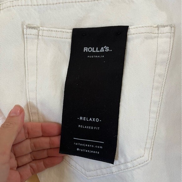 Rolla’s Relaxo Relaxed Fit Raw Hem Jeans in Salt 36 NWT - Picture 6 of 13